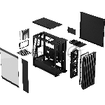 Корпус ПК без блока питания/ Case Fractal Design North TG Momentum Edition, Midi-Tower, 3x120mm, 2xUSB-A 3.2 + 1xUSB 3.2 Type-C ATX, mATX, mITX Wood panel, Black