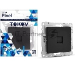 Розетка телефонная 1-м TOKOV ELECTRIC СП Pixel RJ11 механизм карбон