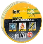 Изолента IEK UIZ-20-10-K52 0,18х19 мм желто-зеленая 20 метров IEK