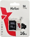 Карта памяти Netac P500 ECO 16GB MicroSDHC C10 up to 80MB/s, retail pack with SD Adapter