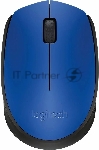 Мышь беспроводная Logitech M171 синий, 1000 dpi, радиоканал, USB, кнопки - 3