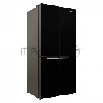 Холодильник Schaub Lorenz SLU X490GY3EI черное стекло трехкамерный 300/124л морозилка снизу, No Frost, Side by Side, вид 2