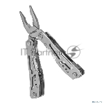 Мультитул KRANZ KR-12-4942-2 15 в 1, 158мм