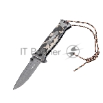Нож складной Denzel, многоцелевой, системы Liner-Lock, с накладкой G10 на прямой рук-ке+стеклобой 79208
