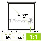 Экран Cactus 127x127см Wallscreen CS-PSW-127X127-SG 1:1 настенно-потолочный рулонный серый