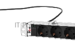 Верт. блок розеток Rem-16 с инд., 25 Shuko, 16A, алюм., 42-48U, шнур 3 м