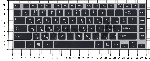Клавиатура для ноутбука Toshiba M40T черная с серой рамкой и подсветкой