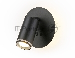 Настенный светильник с выключателем Ambrella light FW2463 BK черный GU10 max 12W+LED 4200K 7W D145*150