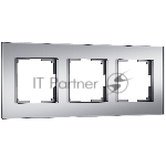 Рамка на 3 поста Senso (серебряный, стекло soft-touch) W0033106