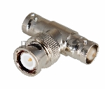 Переход штекер BNC - гнездо BNC x 2 (тройник) Rexant