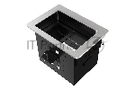 Прямоугольный металлический корпус Wize Pro WRTS-06BOX-S для модульной системы врезного лючка в стол с убирающейся крышкой для установки до 6 модулей-вставок, преустановленная рамка, серебристый