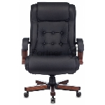 Кресло Бюрократ T-9926WALNUT черный, кожа