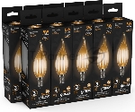 Лампа светодиодная филаментная Gauss Filament 5Вт цок.: E14 свеча 220B 2700K св. свеч. белый теп. (упак.: 10 шт)