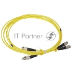Патч-корд волоконно-оптический Hyperline FC-D2-9-FC/UR-FC/UR-H-1M-LSZH-YL(шнур) SM 9/125 (OS2), FC/UPC-FC/UPC, 2.0 мм, duplex, LSZH, 1 м