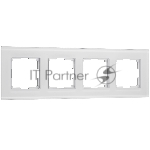 Рамка на 4 поста Senso (белый, стекло soft-touch) W0043101
