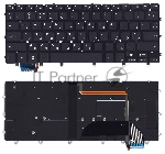 Клавиатура для ноутбука Dell XPS 13 9343 черная с подсветкой