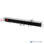 Блок розеток ЦМОRem-10 без шнура с выкл., 5 Schuko, 5 IEC 60320 C13, вход IEC 60320 C14, 10A, алюм., 19" (R-10-5S-5C13-V-440-Z)