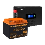 Комплект Источник бесперебойного питания EX295992RUS + батарея 45Aч EX285666RUS 1шт (инвертор, синус, для котла, PF=1, настенный) ExeGate IdealSine SR-600.LCD.2SH <600VA/600W, чистая синусоида, цветной LCD-дисплей, 2*Schuko, крепление настенное, черный> + батарея ExeGate HRL 12-45 (12В, 45А·ч) 1шт