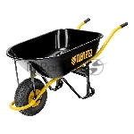 Тачка строительная, усиленная, объем 130 л, 230 кг, колесо 15х6.00-6 Denzel