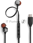 Проводные наушники JBL Tune 310C черный, внутриканальные, USB Type-C
