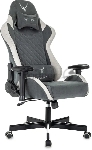 Кресло игровое Knight Regal Fabric серый/светло-серый иск.замша крестов. металл