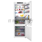 Встраиваемый холодильник Maunfeld MBF19369NFWGR LUX Inverter белый двухкамерный 257/84л морозилка снизу
