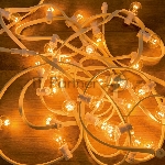 Гирлянда Neon-night LED Galaxy Bulb String 10м, белый каучук, 30 лампx6 LED теплый белый, влагостойкая IP65