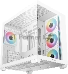 Компьютерный корпус Deepcool CG530 4F WH без БП, боковое окно (панорама), 3x120мм ARGB Reverce вентилятора на боковой стенке, 1x120мм ARGB вентилятор сзади, белый, ATX
