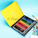 Карандаши цветные Deli EC00225 Color Emotion, трехгранный профиль, липа, 24 цвета, металлическая коробка (24шт), вид 10