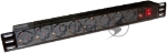 Блок розеток 19" 8 шт., 10A 250V, без шнура питания