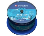 Диск CD-R Verbatim 700Mb 52x Cake Box (50шт) (43351)