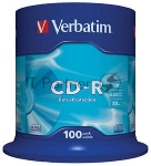 Диск CD-R Verbatim 700Mb 52x Cake Box (100шт) (43411)