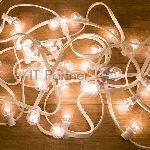 Гирлянда Neon-night LED Galaxy Bulb String 10м, белый каучук, 30 лампx6 LED белый, влагостойкая IP65