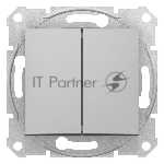 Механизм выключателя 2-кл. СП Sedna 10А IP20 алюм. SchE SDN0300160