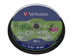 Диск CD-RW Verbatim 700Mb 10x Cake Box (10шт) (43480), вид 2