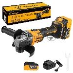 Угловая шлифовальная машина бесщеточная DEKO DKAG-125, 20В, 2*4.0Ач