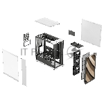 Корпус ПК без блока питания/ Case Fractal Design North XL RC Chalk TG Clear, Full-Tower, 3x140mm, 2xUSB-A 3.0 + 1xUSB 3.2 Type-C, ATX, mATX, mITX White