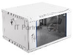Шкаф телеком. настенный разборный 6U (600х520) дверь стекло,цвет черный (ШРН-Э-6.500-9005)