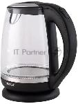 Электрочайник Centek CT-0015 черный/прозрачный, 2.0 л, 2200 Вт, скрытый нагревательный элемент