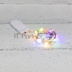 Гирлянда Neon-night "Роса" с крупными каплями 2 м, 20 LED, цвет свечения мультиколор, 2хCR2032 в комплекте, тонкий батарейный блок