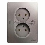 Розетка 2-м СП Glossa 16А IP20 без заземл. в сборе платина SchE GSL001220