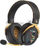 Гарнитура Bloody MR595 Renegade чёрный, беспроводная + проводная, Bluetooth/радиоканал/USB-C, до 135 ч, подсветка, съёмный микрофон