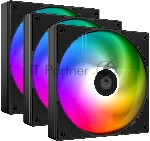 Вентилятор для корпуса ID-COOLING AS-120-ARGB-K TRIO (3 pcs, 120мм, 2000rpm, 58.0 CFM, 27.2 дБ, PWM 4-pin, ARGB, черный) (AS-120-ARGB-K TRIO)