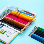 Карандаши цветные Deli EC00225 Color Emotion, трехгранный профиль, липа, 24 цвета, металлическая коробка (24шт), вид 7