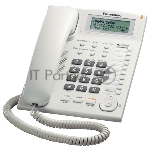 Телефон проводной Panasonic KX-TS2388RUW белый {индикатор вызова,повторный набор последнего номера,4 уровня громкости звонка}
