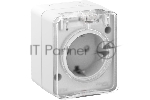 Розетка 1-м ОП AtlasDesign Profi54 16А IP54 250В с заземл. защ. шторки белый SchE ATN540145