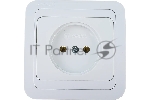 Розетка 1-м Makel СП Mimoza 16А IP20 без заземл. керам. бел./бел.