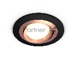 Комплект встраиваемого поворотного светильника Ambrella light XC7622084 SBK/PPG черный песок/золото розовое полированное MR16 GU5.3 (C7622, N7005)