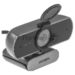 Веб-камера UGREEN CM717 2560x1440, 30 кадр/с, USB, микрофон (2 шт, шумоподавление), автофокус, универсальное крепление, серый