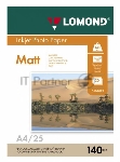 Фотобумага Lomond односторонняя матовая 140г/м2, A4(21x29)/25л.